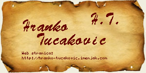 Hranko Tucaković vizit kartica